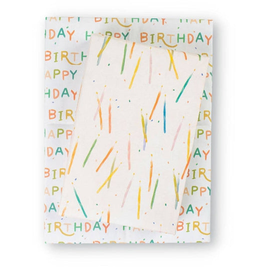 Candles/ Happy Birthday • Double-Sided Eco Wrapping Paper