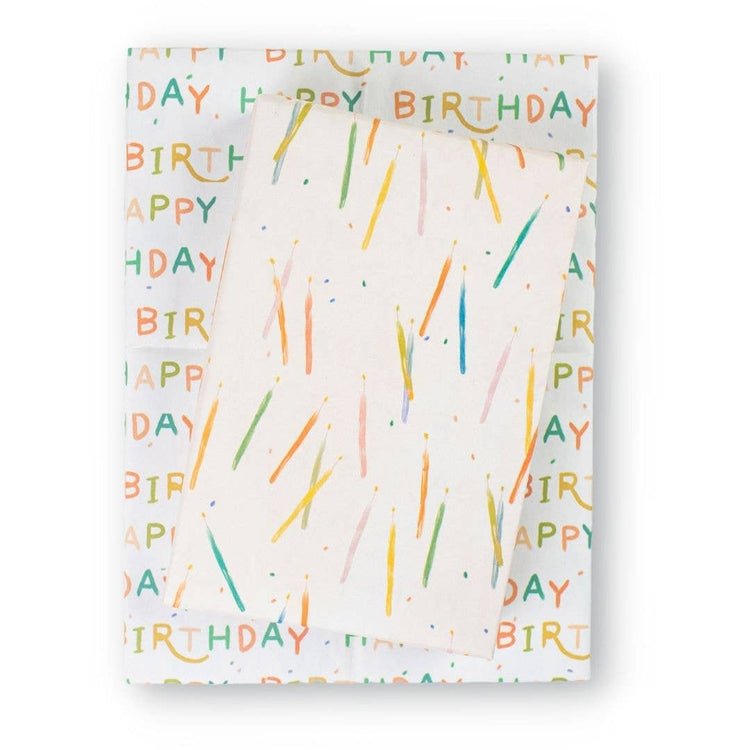 Candles/ Happy Birthday • Double-Sided Eco Wrapping Paper