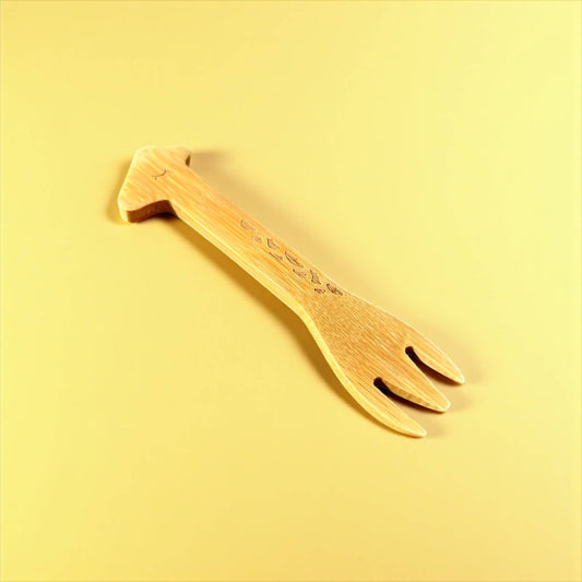 Bamboo Animal Utensils | Giraffe Fork & Elephant Spoon