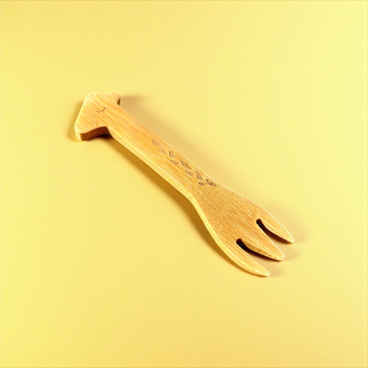 Bamboo Animal Utensils | Giraffe Fork & Elephant Spoon