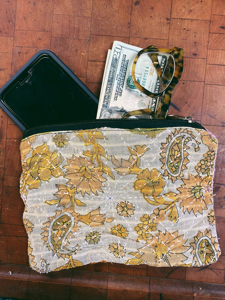 Zipper Pouch Bag | Made From Recycled Sarees 100% Cotton