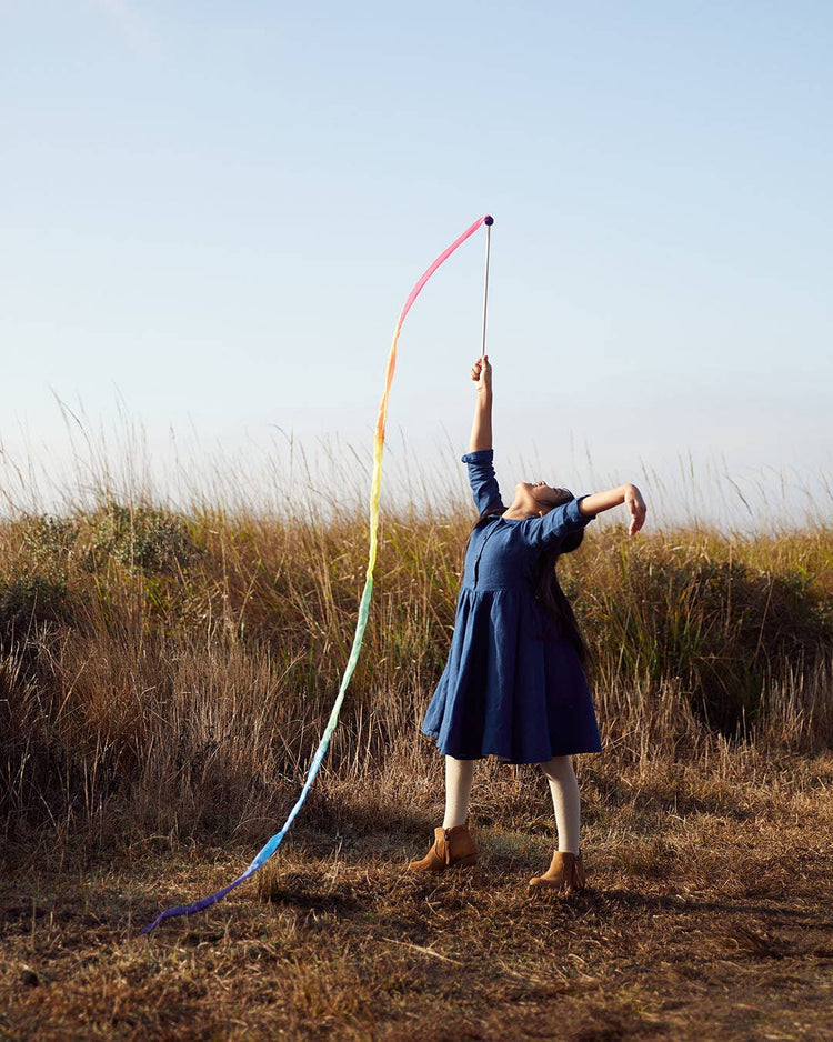 Silk & Wood Streamer | Wand for Pretend Play