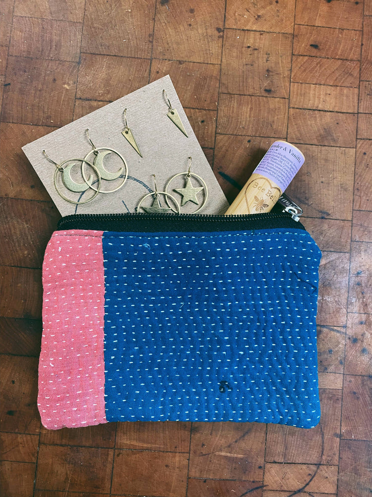 Zipper Pouch Bag | Made From Recycled Sarees 100% Cotton