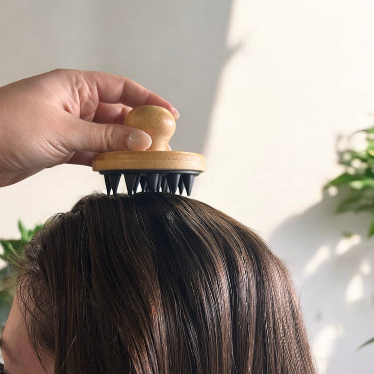 Bamboo and Silicone Scalp and Body Massager