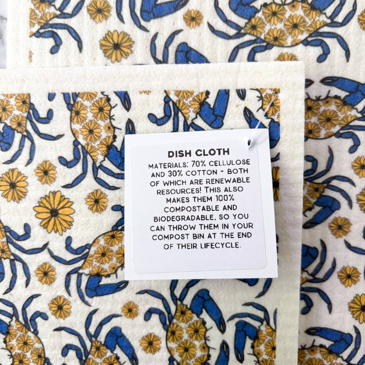 Maryland Blue Crab Swedish Dish Cloth