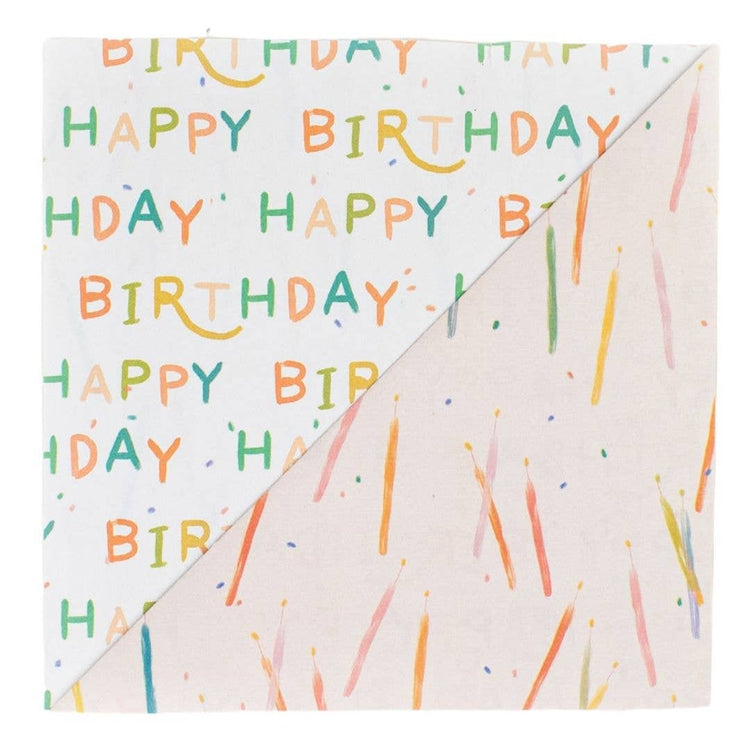 Candles/ Happy Birthday • Double-Sided Eco Wrapping Paper
