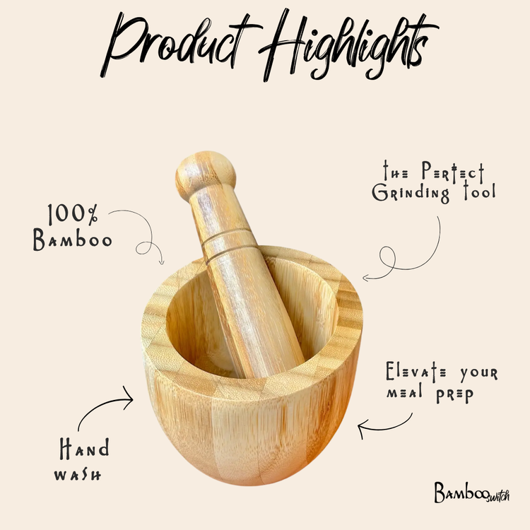 Bamboo Mortar and Pestle