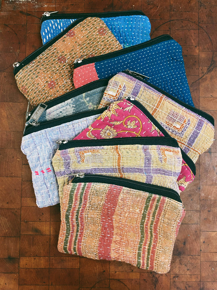 Zipper Pouch Bag | Made From Recycled Sarees 100% Cotton