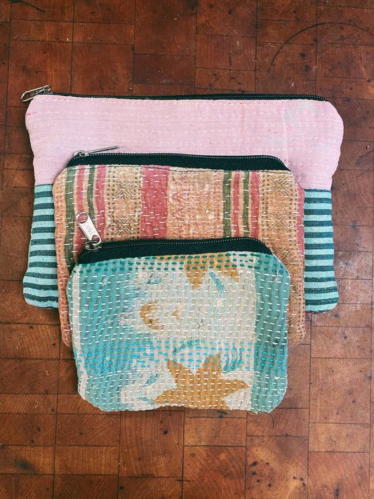 Zipper Pouch Bag | Made From Recycled Sarees 100% Cotton