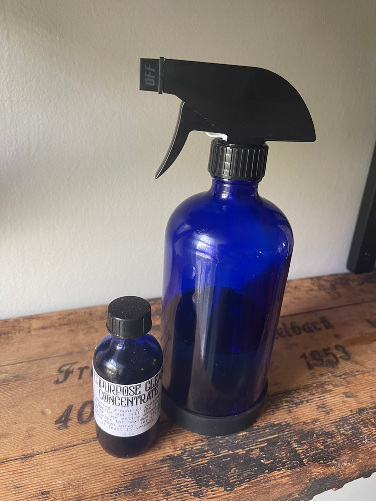 16oz Cobalt Blue Spray Bottle w/ Silicone Sleeve