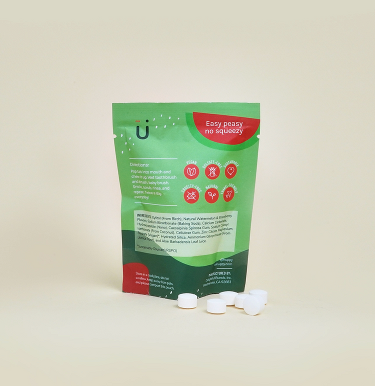 Huppy Watermelon Strawberry Toothpaste Tabs