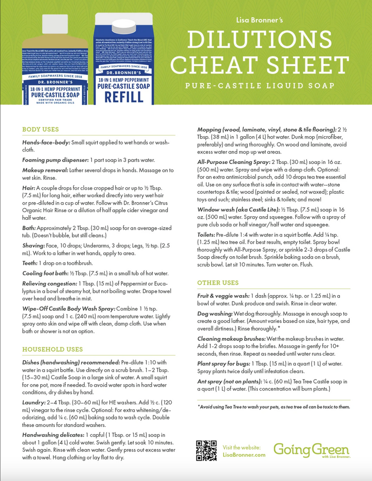 Dr. Bronner's Soap 18-1 Liquid Castille Soap