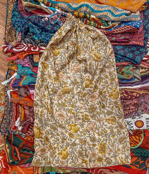 Mystery Recycled Silk Drawstring Bag | Ecofriendly | Gift Bag