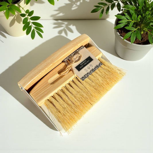 Bamboo Dust Pan & Bamboo Brush