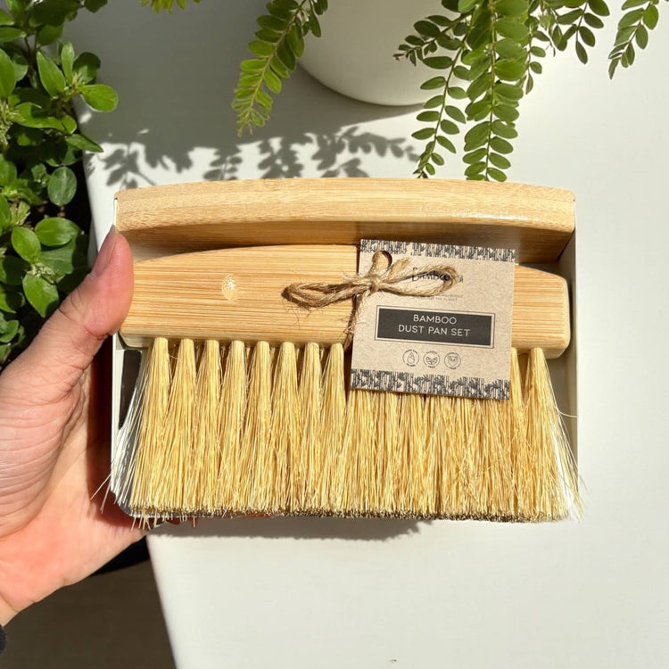 Bamboo Dust Pan & Bamboo Brush