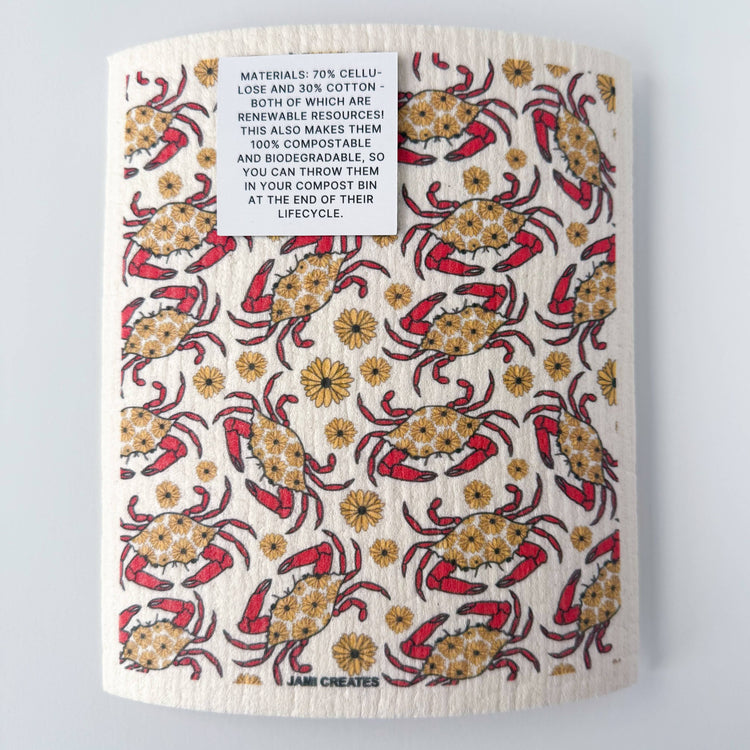 Maryland Red Crab Swedish Dish Cloth